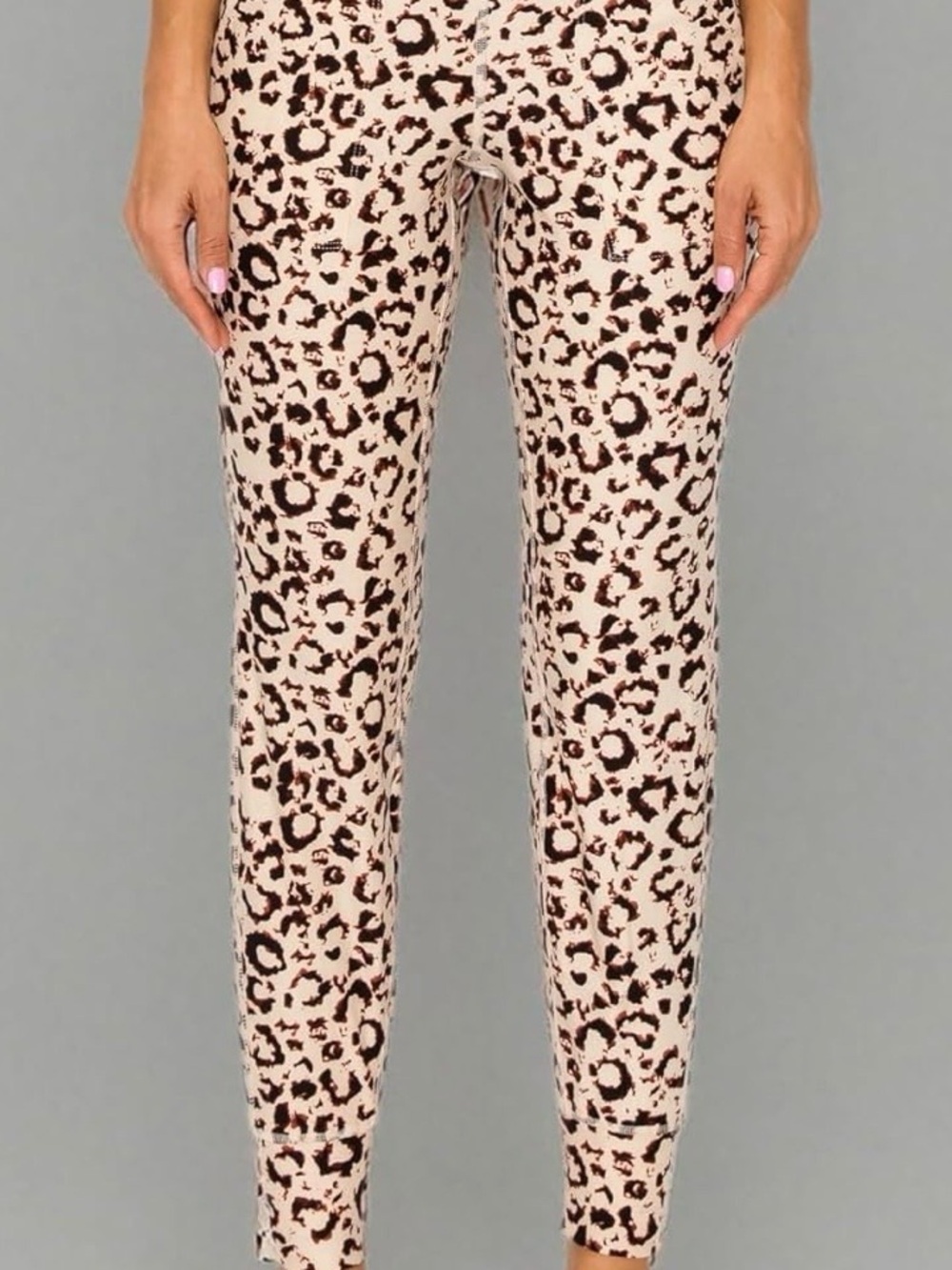 Leggings Depot Women’s ActiveFlex Jogger Yoga Pants Leopard Print Med Athleisure